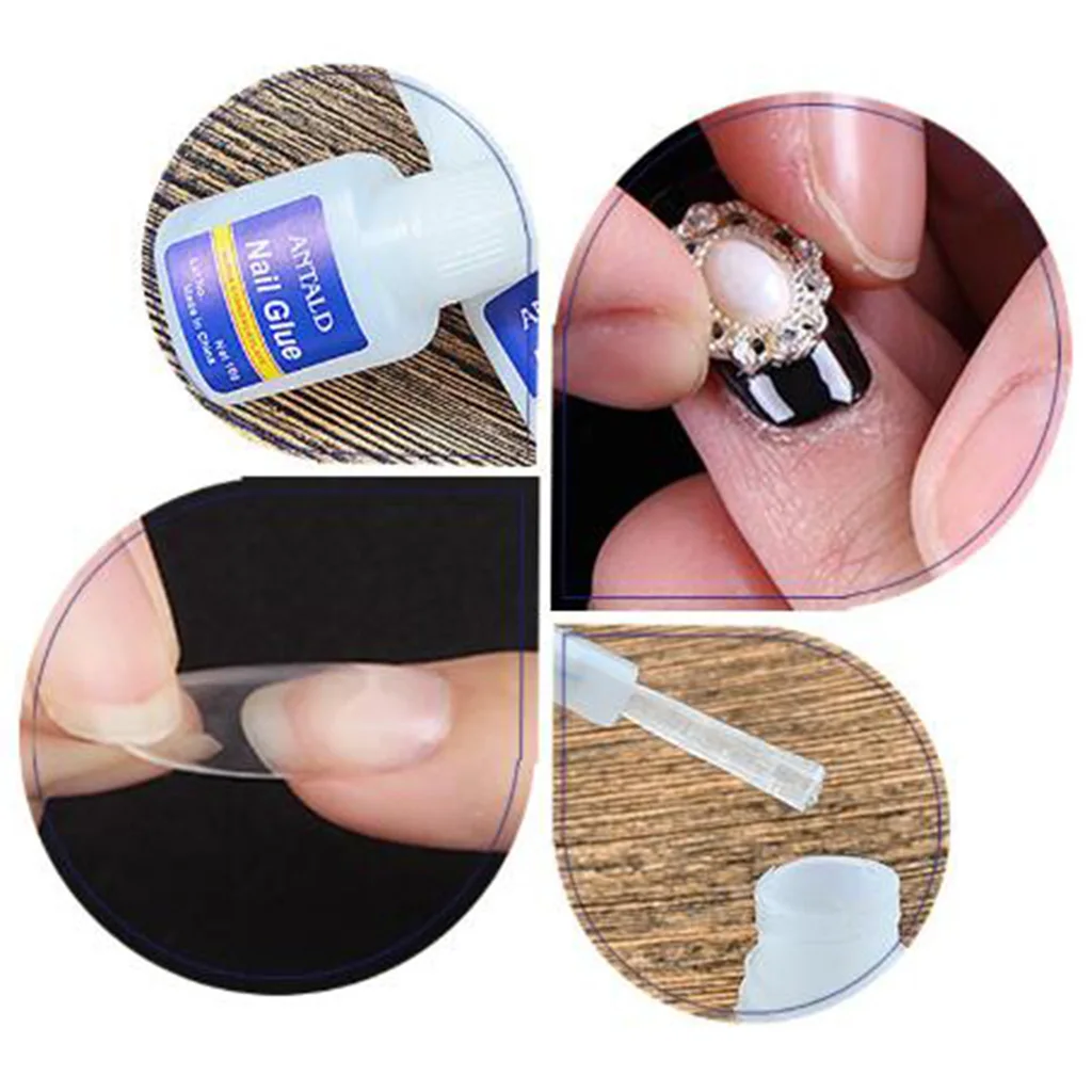 3 Bottles 10g Fast Professional Rhinestones Decorations Nail Glue Adhesive Manicure False Tip Nail Manicure Tools DIY Kits Gifts