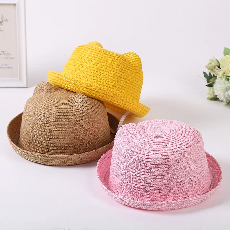 Cute Kids Straw Sun Hat Girls Boys Cat Ears Summer Children's Beach Hat Pink Yellow Cap Panama Casquette
Cute Kids Straw Sun Hat Girls Boys Cat Ears Summer Children's Beach Hat Pink Yellow Cap Panama Casquette