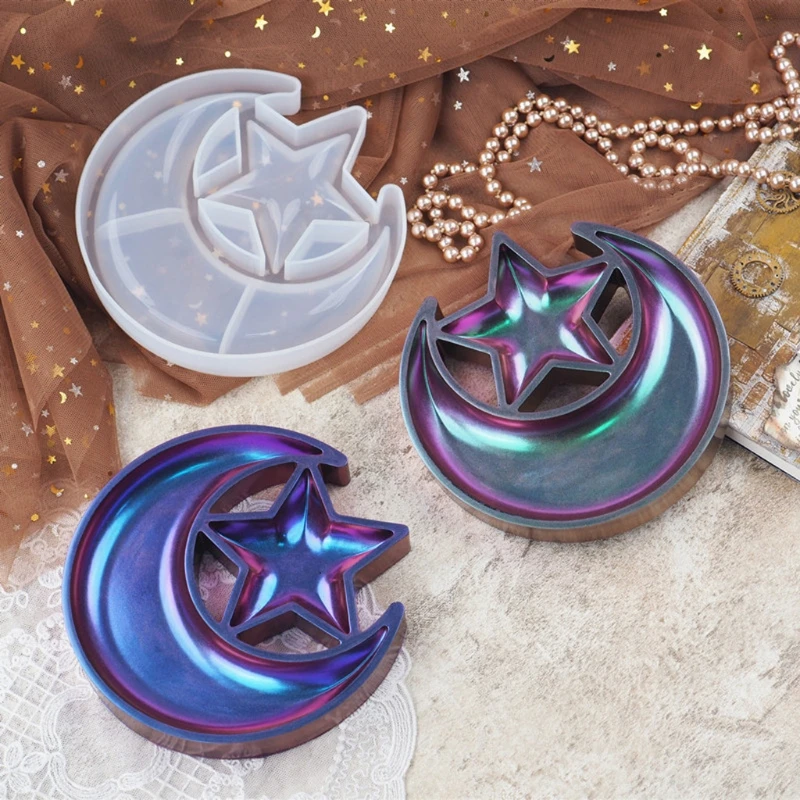 Moon Star Tray Resin Mold Crescent Moon Box Epoxy Silicone Casting Mold Jewelry Storage Plate Container Mold Craft Tools
Moon Star Tray Resin Mold Crescent Moon Box Epoxy Silicone Casting Mold Jewelry Storage Plate Container Mold Craft Tools