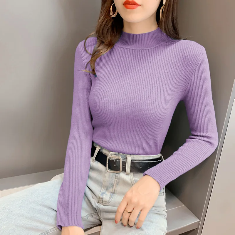 Autumn half turtleneck sweater ladies autumn and winter Korean version of all-match slim tight knit bottoming shirt
Autumn half turtleneck sweater ladies autumn and winter Korean version of all-match slim tight knit bottoming shirt