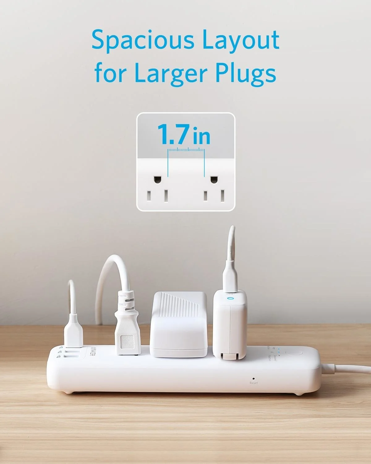 Power Strip With USB, 3-Outlet & 3 PowerIQ USB Power Strip, PowerPort Strip 3 With 5 Foot Long Extension Cord, Flat Plug
Power Strip With USB, 3-Outlet & 3 PowerIQ USB Power Strip, PowerPort Strip 3 With 5 Foot Long Extension Cord, Flat Plug