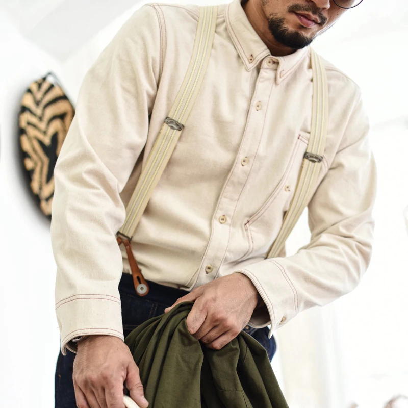 Saucezhan Men Shirts Button Shirt Long Sleeve Heavy Cotton American Vintage Embroidery Shirts Autumn Casual Shirts 320g
Saucezhan Men Shirts Button Shirt Long Sleeve Heavy Cotton American Vintage Embroidery Shirts Autumn Casual Shirts 320g