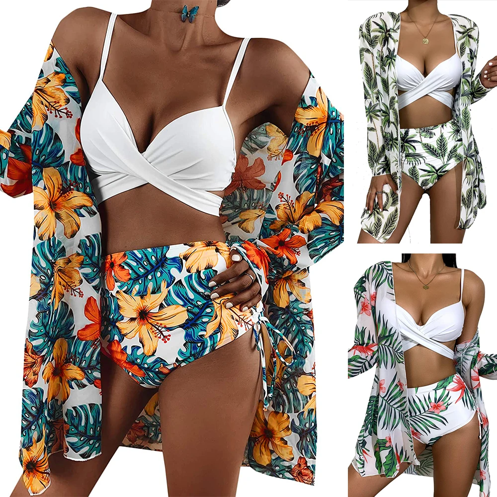 Women'S Sexy 3 Piece Bikini Interlaced Bikini Top High Waist Bikini Bottoms Bohemian Print Blouse Summer Beach Club
Women'S Sexy 3 Piece Bikini Interlaced Bikini Top High Waist Bikini Bottoms Bohemian Print Blouse Summer Beach Club