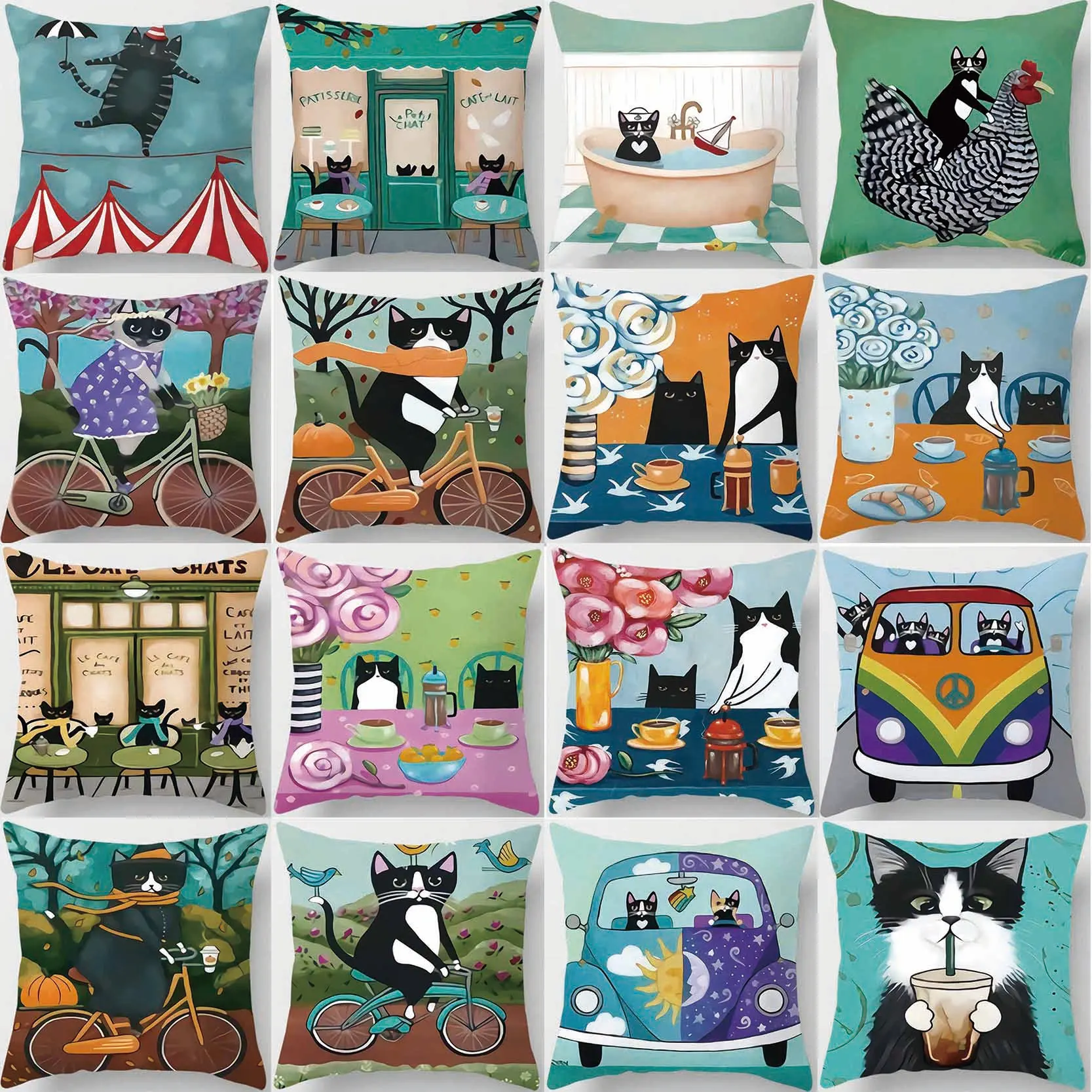Cat Is Daily Life Printing Square Pillowcase for Home Decoration, Car Sofa Cushion Cover45cm*45cm
Cat Is Daily Life Printing Square Pillowcase for Home Decoration, Car Sofa Cushion Cover45cm*45cm