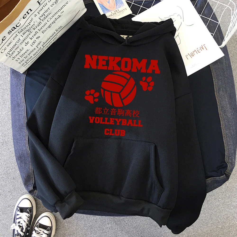 Аниме Haikyuu Nekoma пуловеры для старшей школы Осенняя флисовая одежда мужские