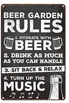 Metal Tin Sign Beer Garden Rules Metal Sign Retro Home Cafe Bar Pub Wall Decoration Man Cave 12X16 inch
Metal Tin Sign Beer Garden Rules Metal Sign Retro Home Cafe Bar Pub Wall Decoration Man Cave 12X16 inch