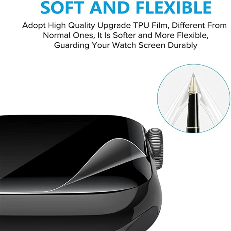 Мягкая Гидрогелевая защитная пленка на весь экран для Apple Watch 7 6 SE 5 40 мм 44 45 не