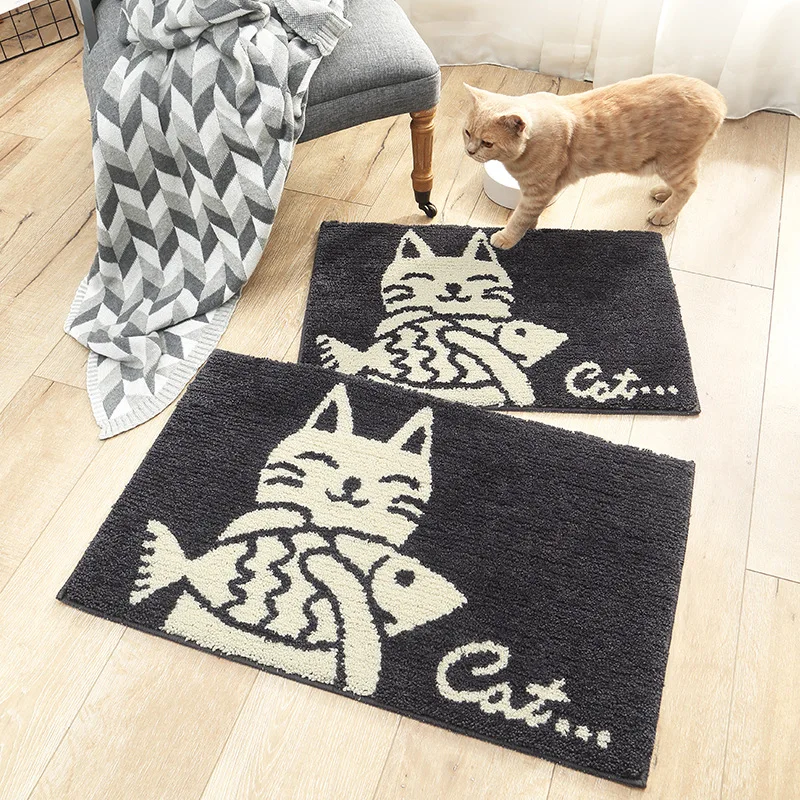 Black White Cat Flocking Home Entrance Mat Bedroom Bathroom Absorbent Non-slip Floor Door Rug
Black White Cat Flocking Home Entrance Mat Bedroom Bathroom Absorbent Non-slip Floor Door Rug