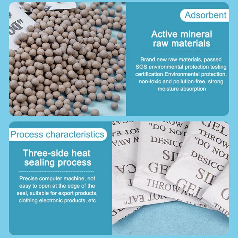 Desiccant Absorber For Room Kitchen Food Storage Clothes Silicone 1 Gram Dehumidifier Non-Toxic 100Pcs/Pack 
Desiccant Absorber For Room Kitchen Food Storage Clothes Silicone 1 Gram Dehumidifier Non-Toxic 100Pcs/Pack