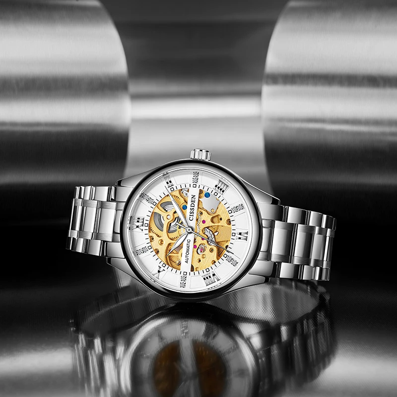 CISSDEN Stainless Steel Men Mechanical Wristwatch Top Luxury Brand Men skeleton Watch Fashion Men Automatic Watch Reloj hombres
CISSDEN Stainless Steel Men Mechanical Wristwatch Top Luxury Brand Men skeleton Watch Fashion Men Automatic Watch Reloj hombres