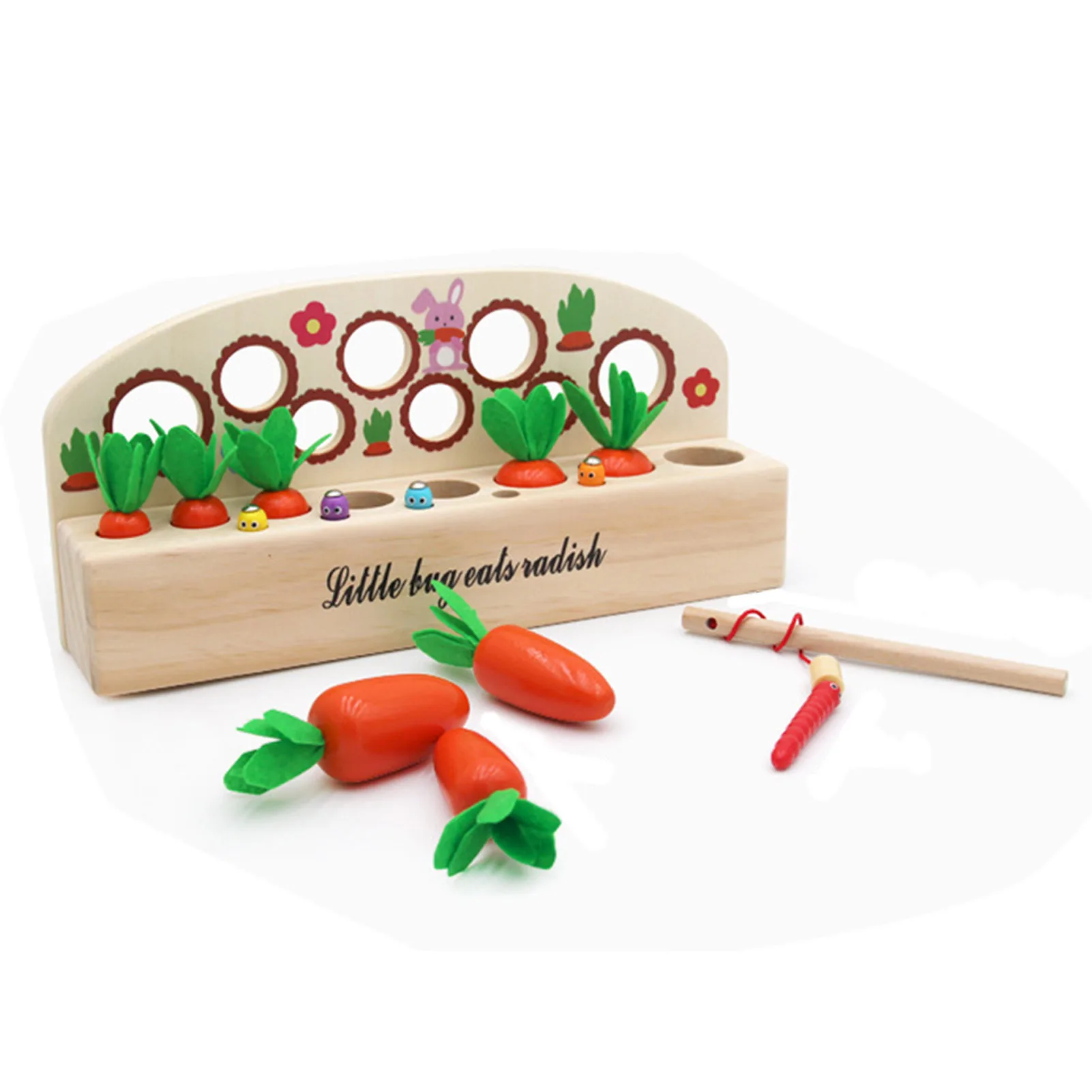 Wooden Toys Baby Montessori Toy Set Pulling Carrot Shape Matching Size Cognition Baby Toy Educational Toy For Children Kids Gift
Wooden Toys Baby Montessori Toy Set Pulling Carrot Shape Matching Size Cognition Baby Toy Educational Toy For Children Kids Gift