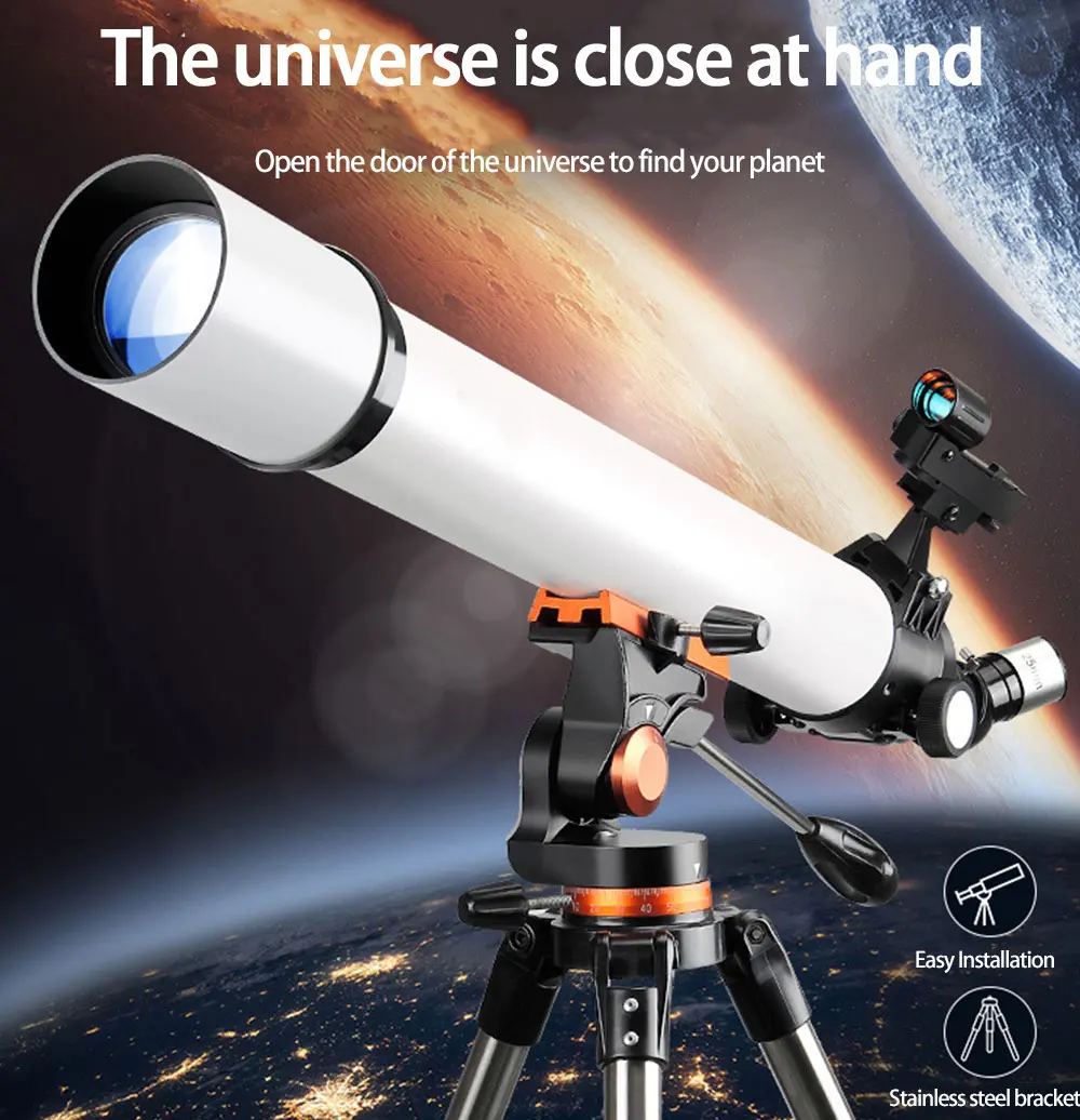 Professional Astronomical Telescope HD Powerful monocular 150X Take Photo FMC Night Vision for Space Mars Moon Milky Way Meteor
Professional Astronomical Telescope HD Powerful monocular 150X Take Photo FMC Night Vision for Space Mars Moon Milky Way Meteor