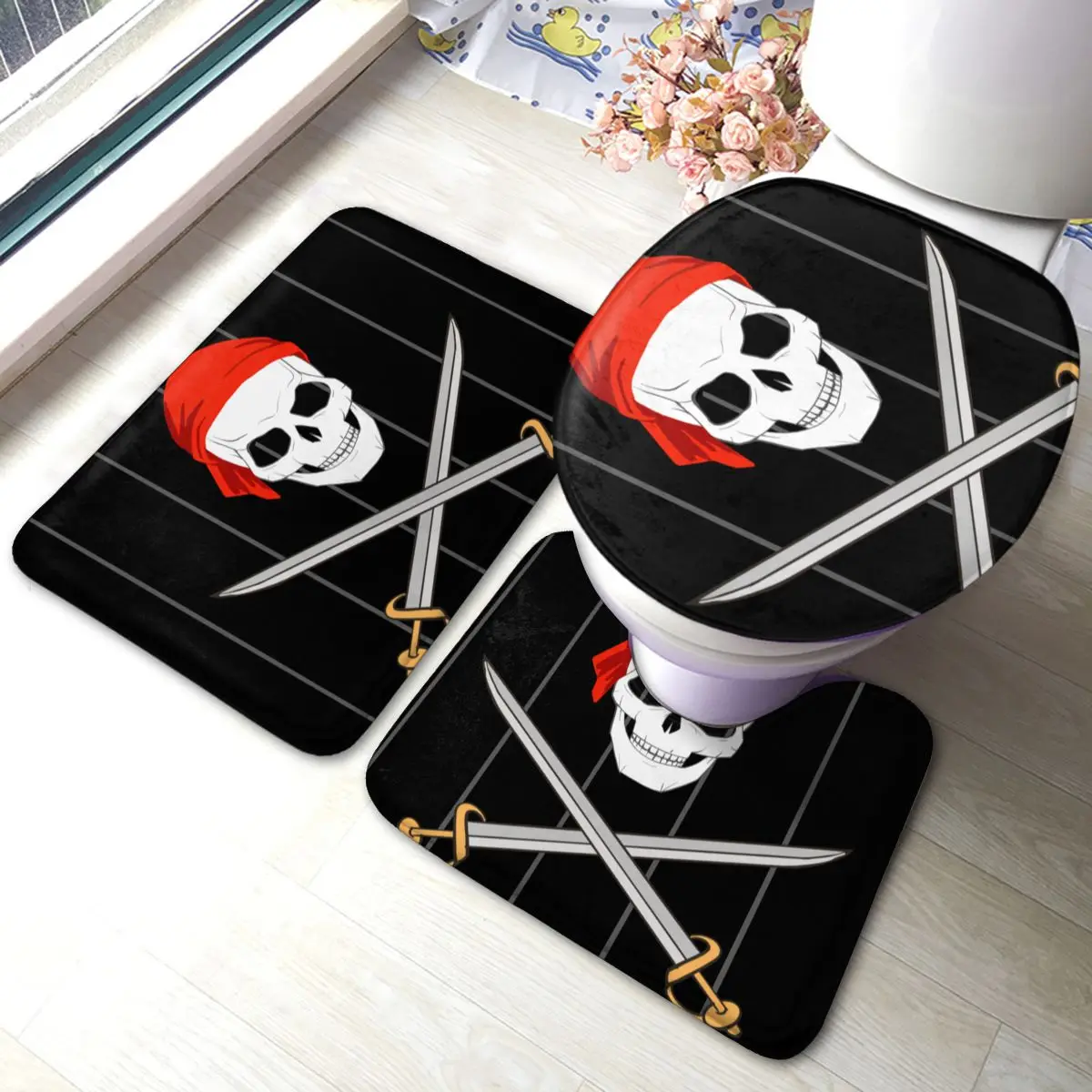 Pirate Bath Mat pirate Polyester Toilet 3 Piece Bathroom Mat Set Washable Vintage Bathroom Rug
Pirate Bath Mat pirate Polyester Toilet 3 Piece Bathroom Mat Set Washable Vintage Bathroom Rug