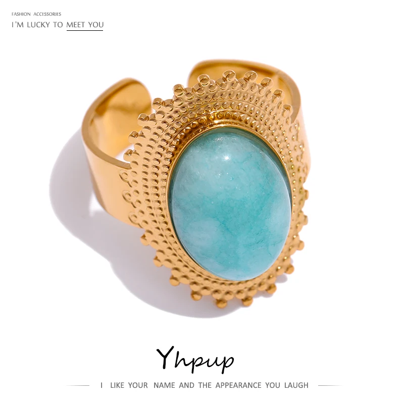 Yhpup 2021 Stainless Steel Stone Rings Charm Metal Statement Jewelry Gold Color Geometric Opening Women Ring Bagues Pour Femme
Yhpup 2021 Stainless Steel Stone Rings Charm Metal Statement Jewelry Gold Color Geometric Opening Women Ring Bagues Pour Femme