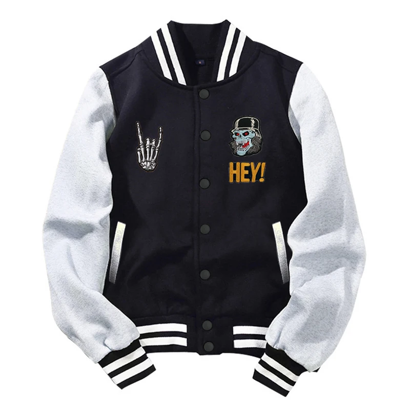 

2020 New Arrival Sale Baseball Uniform Coat Rib Sleeve Fleece Cotton Character Appliques Casual Brand Clothing Bomber Jacket