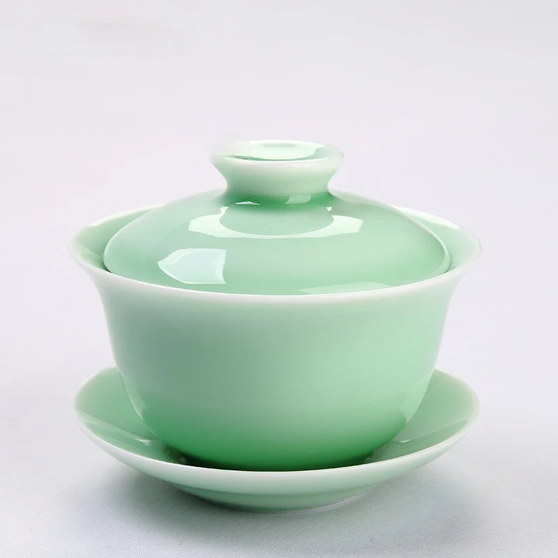 Chinese Celadon gai wan tea set Bone China Tea cup Dehua gaiwan tea porcelain teacup tea set for High-quality creative kettle
Chinese Celadon gai wan tea set Bone China Tea cup Dehua gaiwan tea porcelain teacup tea set for High-quality creative kettle