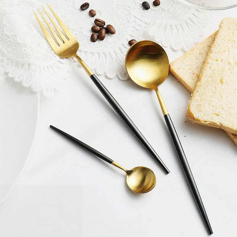 Cutlery Stainless Steel Set Black Forks Knives Spoons Tableware Gold Cutlery Gold Tableware Set Fork Cutlery Set Silverware
Cutlery Stainless Steel Set Black Forks Knives Spoons Tableware Gold Cutlery Gold Tableware Set Fork Cutlery Set Silverware