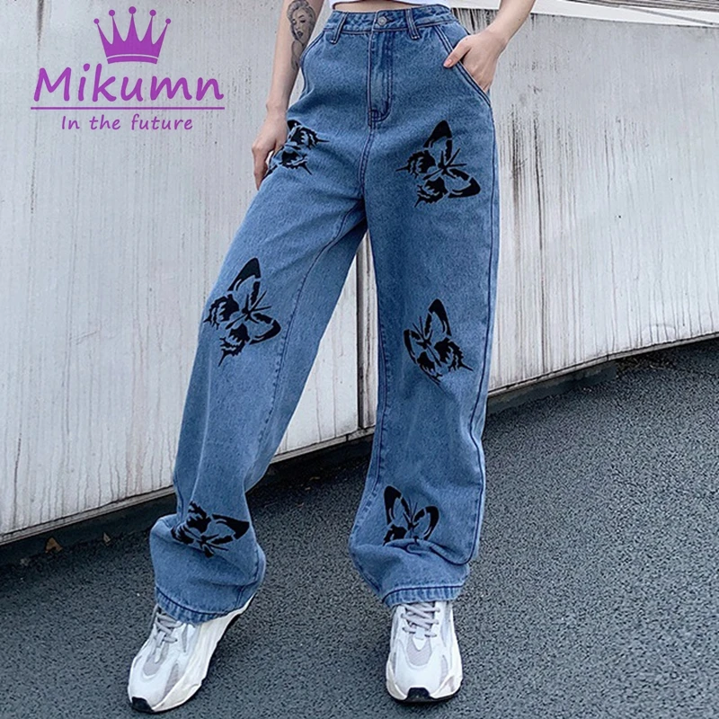 Woman Jeans Pants New 2020 High Waist Casual Denim Trousers Blue Butterfly Print Punk Streetwear Fashion Harajuku Straight Pants
Woman Jeans Pants New 2020 High Waist Casual Denim Trousers Blue Butterfly Print Punk Streetwear Fashion Harajuku Straight Pants