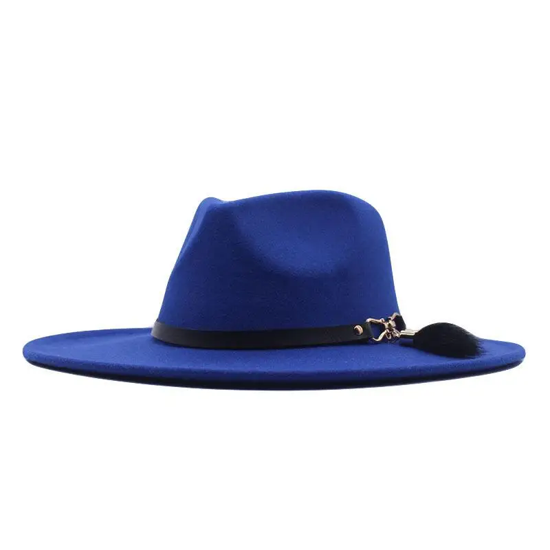 2021 Women Wide Brim Imitation Wool Felt Fedora Hats Fashion Church Party Female Dress Hat Belt Decor Wedding Hat
2021 Women Wide Brim Imitation Wool Felt Fedora Hats Fashion Church Party Female Dress Hat Belt Decor Wedding Hat