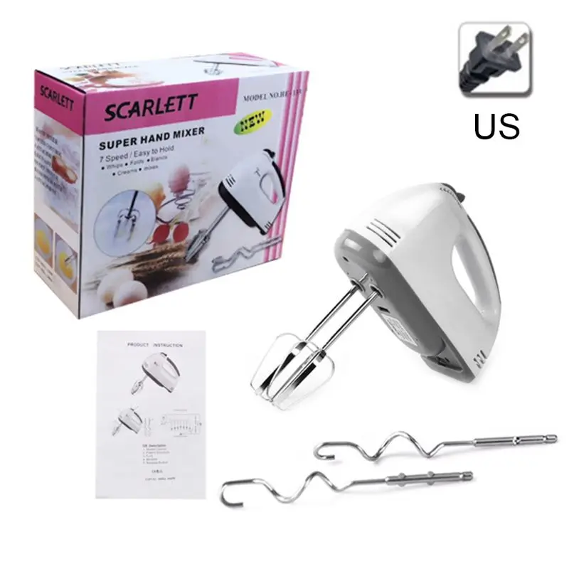 US/EU/UK Plug Electric Food Mixer 7 Speeds Adjustable Dough Blender Hand-held Egg Beater Cream Whisk for Kitchen Cooking
US/EU/UK Plug Electric Food Mixer 7 Speeds Adjustable Dough Blender Hand-held Egg Beater Cream Whisk for Kitchen Cooking