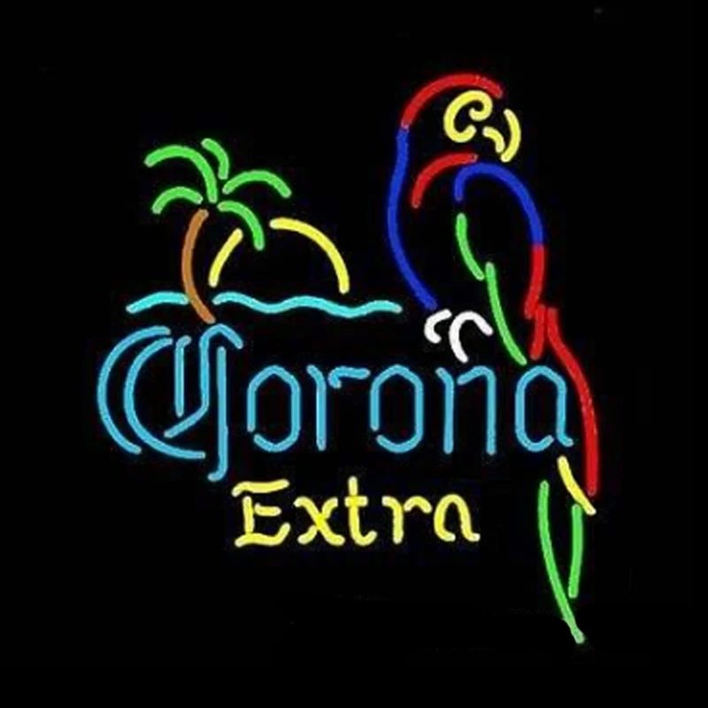 Неоновая вывеска Corona Extra Parrot пальма Настоящая стеклянная трубка ручной работы
