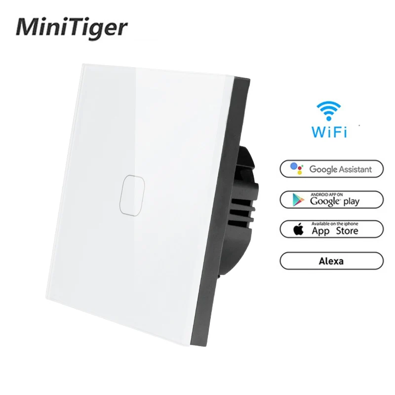 Фото Minitiger WIFI смарт 1 банда сенсорный выключатель приложение - купить