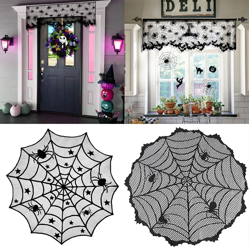 Halloween Spider Web Table Runner Tablecloth Black Lace Cobweb Table Runner for Home Party Decor Photo Props Household Items
Halloween Spider Web Table Runner Tablecloth Black Lace Cobweb Table Runner for Home Party Decor Photo Props Household Items