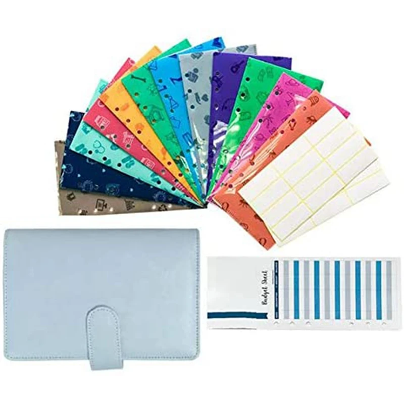 Cash Budget Envelope Wallet, 12 Perforated Vertical Opening Envelope, Binder Note for Budgeting and Saving Money Blue
Cash Budget Envelope Wallet, 12 Perforated Vertical Opening Envelope, Binder Note for Budgeting and Saving Money Blue