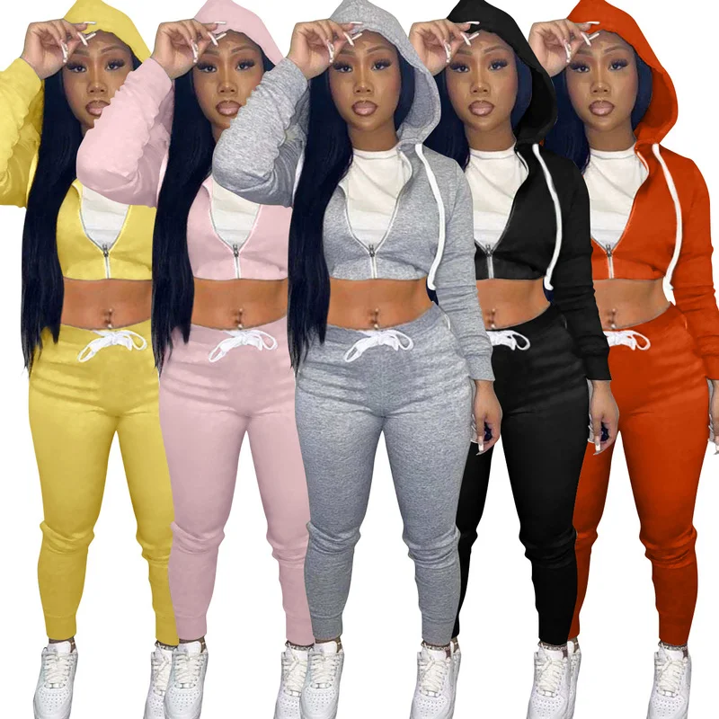 Fitness Casual 2 Piece Set Tracksuits Women Hoodies Zipper Crop Tops and Drawstring Pants Jogger Two Piece Outfits Woman Clothes
Fitness Casual 2 Piece Set Tracksuits Women Hoodies Zipper Crop Tops and Drawstring Pants Jogger Two Piece Outfits Woman Clothes