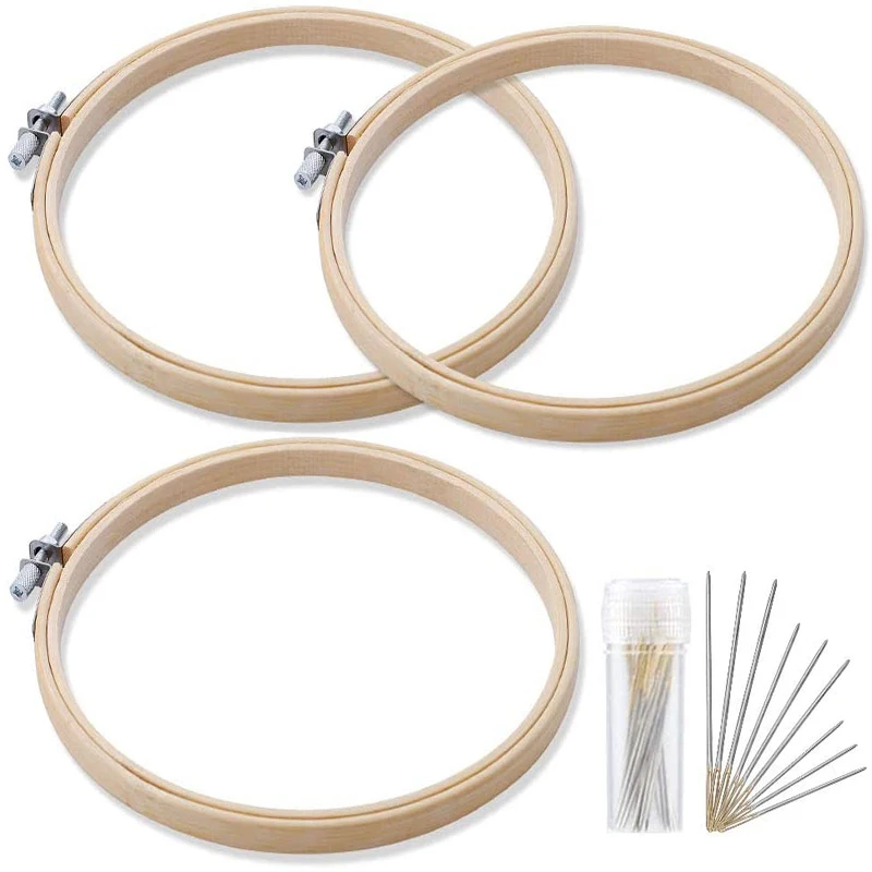 LMDZ 3Pieces Round Wooden Embroidery Hoops Frame Set, Adjustable Bamboo Circle CrossDIY Cross Stitch Hand Circle
LMDZ 3Pieces Round Wooden Embroidery Hoops Frame Set, Adjustable Bamboo Circle CrossDIY Cross Stitch Hand Circle