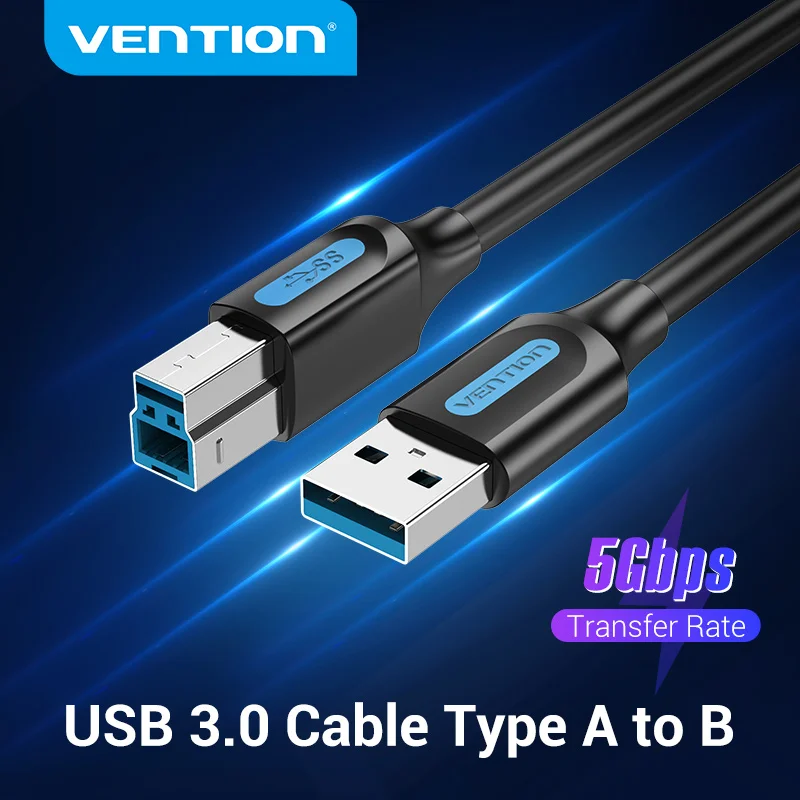 Vention USB кабель для принтера 3 0 Type A Male to B Canon Epson ZJiang Label 2 сканер шнур принтера|Кабели