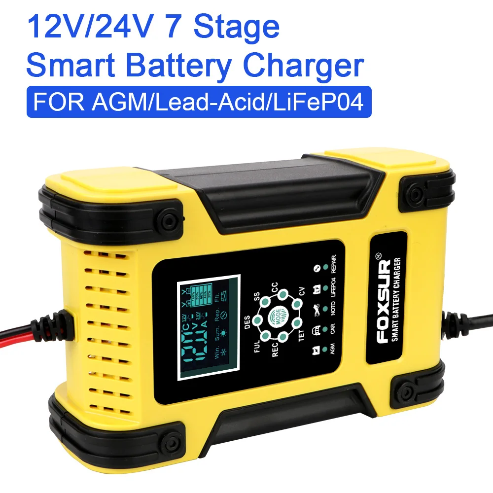 LEEPEE 12V/12A Motorcycle Car Battery Charger AGM Lithium Iron Battery Lead-acid Battery Charger 7 Stage Digital LCD Display
LEEPEE 12V/12A Motorcycle Car Battery Charger AGM Lithium Iron Battery Lead-acid Battery Charger 7 Stage Digital LCD Display