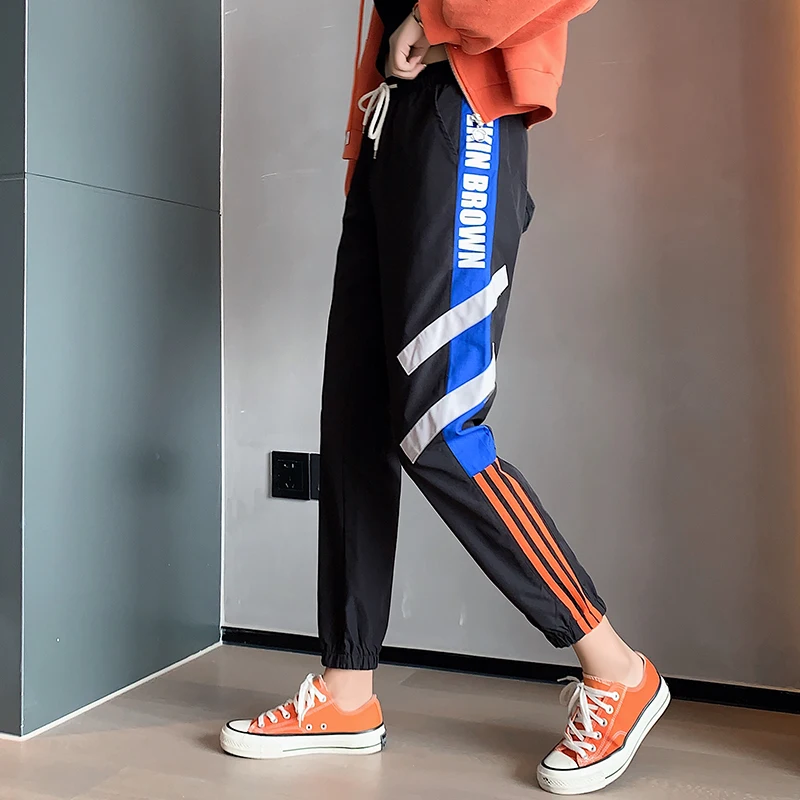 Брюки женские спортивные с завышенной талией, повседневные свободные уличные шаровары в стиле Харадзюку, утягивающие штаны, весна-осень
Брюки женские спортивные с завышенной талией, повседневные свободные уличные шаровары в стиле Харадзюку, утягивающие штаны, весна-осень