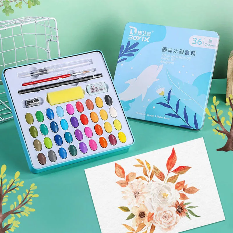 36 color solid watercolor set children watercolor painting set powder watercolor beginner solid paint box set
36 color solid watercolor set children watercolor painting set powder watercolor beginner solid paint box set
