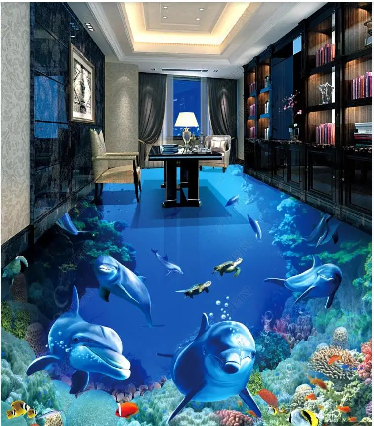 Custom Picture Self-adhesive Flooring wallpaper wall stickers Dolphin group dance underwater world 3D bathroom living room floor
Custom Picture Self-adhesive Flooring wallpaper wall stickers Dolphin group dance underwater world 3D bathroom living room floor