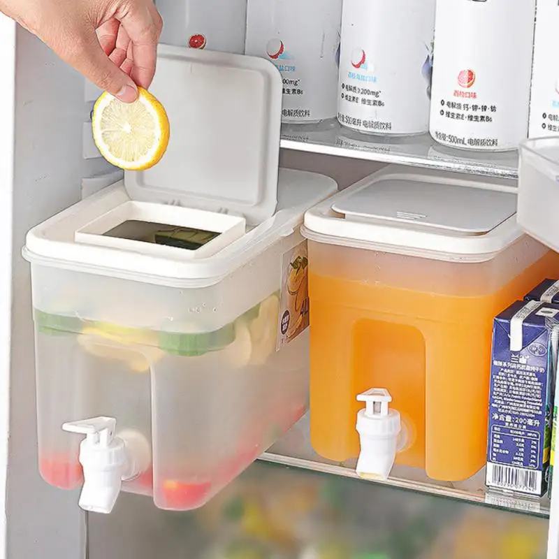 

Large Capacity Jug With Tap Cold Water Kettle With Faucet Lemonade Lemon Juice Bucket Barrel Teapot Drinkware Beverage Dispenser