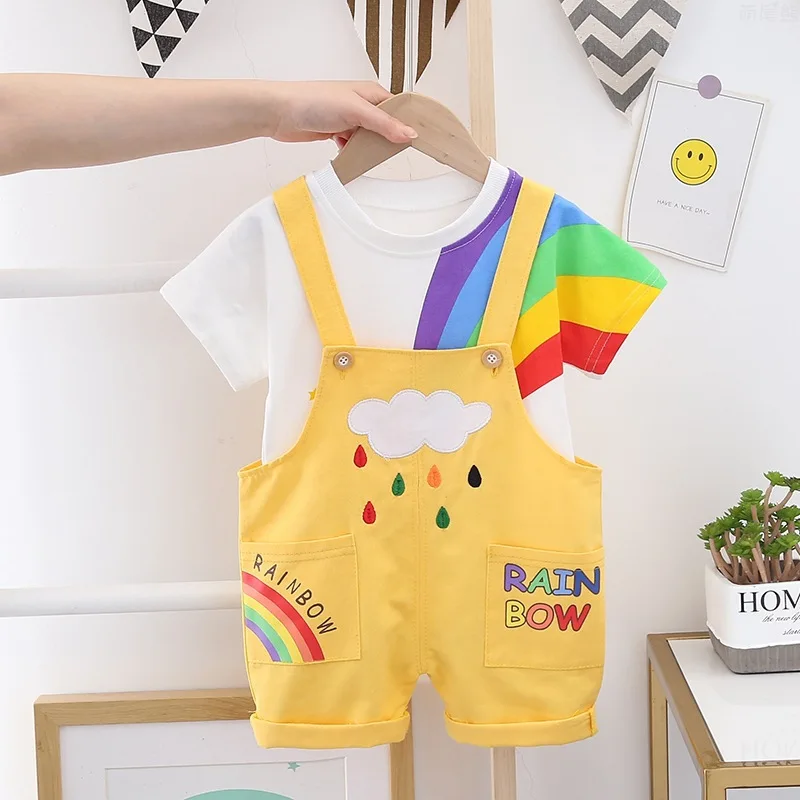 2021 Summer New Kids sets Baby Rainbow Printed Bib Two-Piece Casual Children's Fashion Suit Wholesale
2021 Summer New Kids sets Baby Rainbow Printed Bib Two-Piece Casual Children's Fashion Suit Wholesale