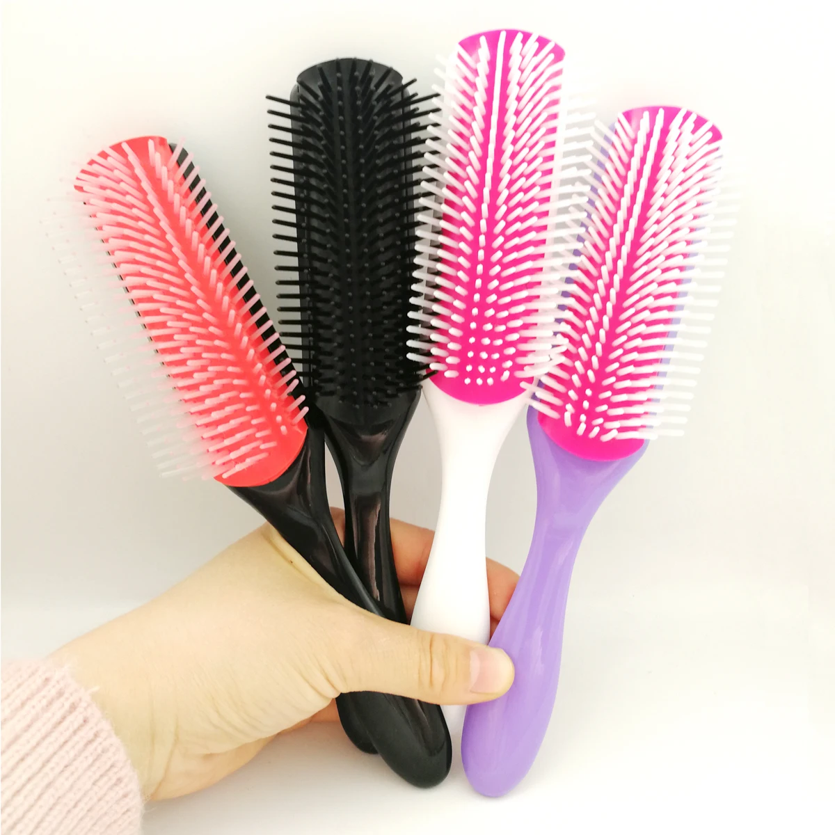 9-Rows Detangling Hair Styling Brush Women Detangle Hairbrush Scalp Massager Salon Hairdressing Straight Curly Wet 4c Hair Comb
9-Rows Detangling Hair Styling Brush Women Detangle Hairbrush Scalp Massager Salon Hairdressing Straight Curly Wet 4c Hair Comb