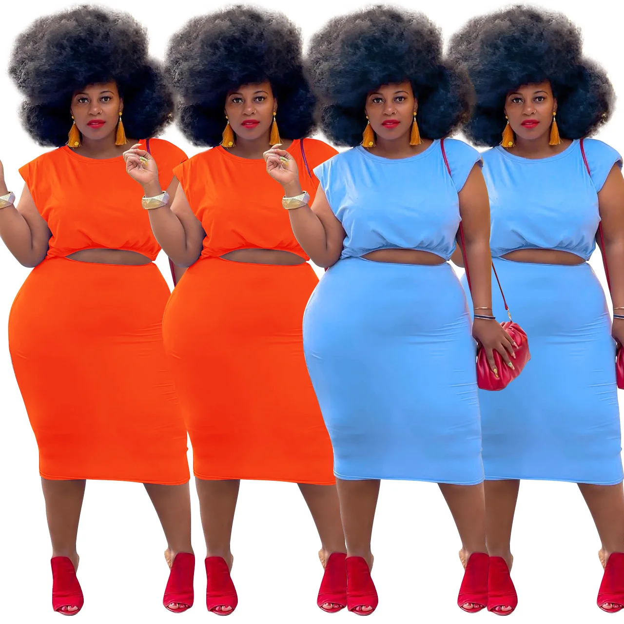 Echoine Oversized Women's Shoulder Pads Half Skirt Two-piece Suit Plus Size Solid Skinny Vestidos Woman Set
Echoine Oversized Women's Shoulder Pads Half Skirt Two-piece Suit Plus Size Solid Skinny Vestidos Woman Set