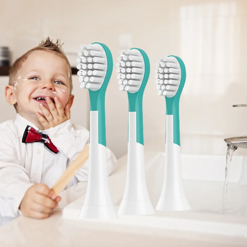 3PCS Children's Electric Toothbrush Head for PhiliiIps Electric Toothbrush Head HX6034 Replacement Brush Head