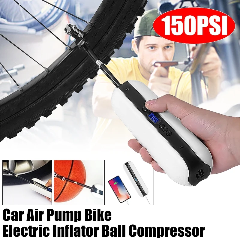 150PSI Portable Electric Air Compressor Bicycle USB Charging Bike Electric Tire Inflator Pump W/ LCD Display Accurate Quick Pump
150PSI Portable Electric Air Compressor Bicycle USB Charging Bike Electric Tire Inflator Pump W/ LCD Display Accurate Quick Pump