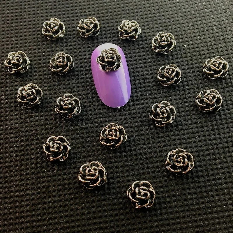 Flowers Nail Art Accessoires Big Metal Nailart Decorations Retro Black 3d Rose Charms Supplies Studs Blossom Flat Back Decors
Flowers Nail Art Accessoires Big Metal Nailart Decorations Retro Black 3d Rose Charms Supplies Studs Blossom Flat Back Decors