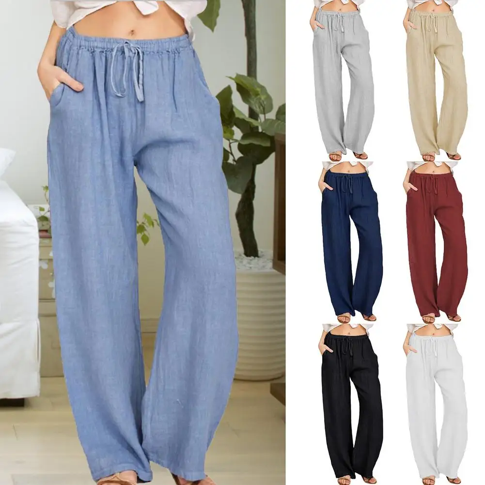 Женские брюки из хлопка и льна, повседневные свободные брюки большого размера с высокой талией и эластичным поясом, лето 2021
Женские брюки из хлопка и льна, повседневные свободные брюки большого размера с высокой талией и эластичным поясом, лето 2021