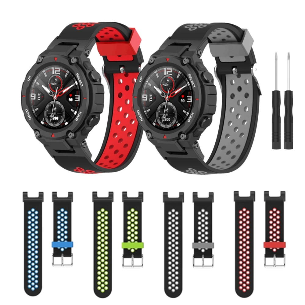 Сменный спортивный ремешок для Xiaomi Amazfit T-Rex/ T-Rex Pro Band, силиконовый универсальный двухцветный дышащий браслет для T-Rex
Сменный спортивный ремешок для Xiaomi Amazfit T-Rex/ T-Rex Pro Band, силиконовый универсальный двухцветный дышащий браслет для T-Rex