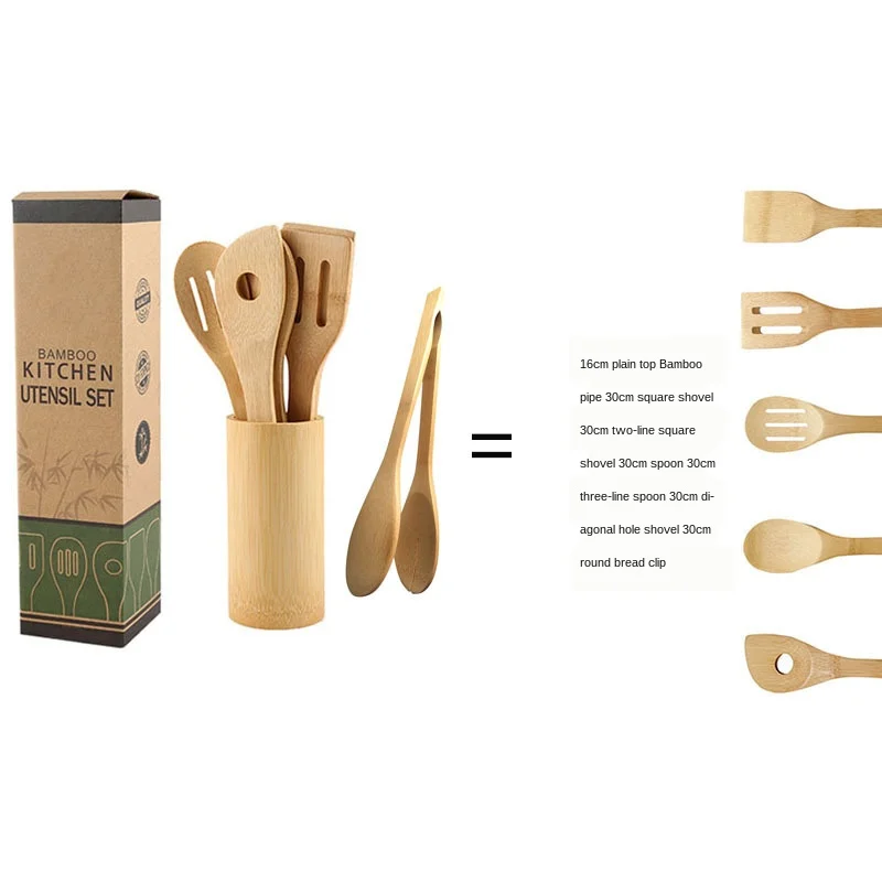 Natural bamboo environmental protection spatula spoon set with storage drain kitchen tools 30cm bamboo shovel
Natural bamboo environmental protection spatula spoon set with storage drain kitchen tools 30cm bamboo shovel
