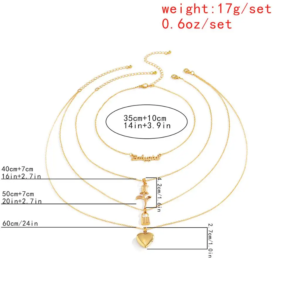 Lacteo Vintage Love Heart Rose Gothic Lock Pendant Necklace for Women Hip Hop 4 Multi Layered Clavicle Chain Choker Necklace
Lacteo Vintage Love Heart Rose Gothic Lock Pendant Necklace for Women Hip Hop 4 Multi Layered Clavicle Chain Choker Necklace