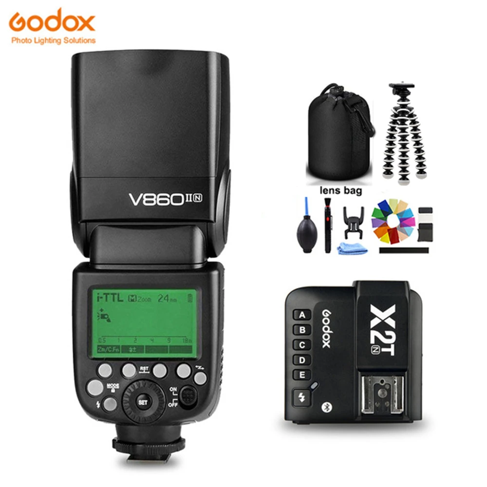 

Original Godox V860II V860IIN TTL HSS Li-ion Battery Speedlite Flash With X2T-N Trigger Transmitter for Nikon D850 D5 D4 D3X Z7