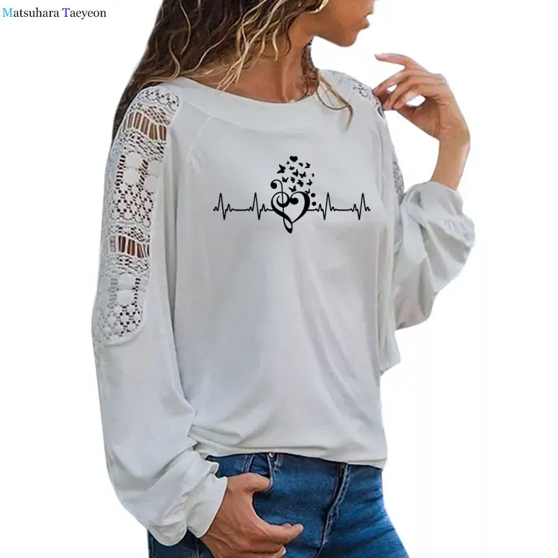 Music Heartbeat butterfly Print Women tshirt Long sleeves Cotton tees Funny t shirt Gift friend Lady Yong Girl Top
Music Heartbeat butterfly Print Women tshirt Long sleeves Cotton tees Funny t shirt Gift friend Lady Yong Girl Top