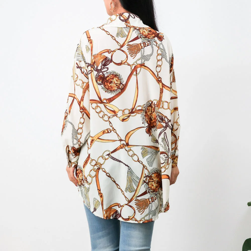 Fashion Print Women Autumn shirt Turn Down collar single-breasted woman Long sleeve Blouses
Fashion Print Women Autumn shirt Turn Down collar single-breasted woman Long sleeve Blouses