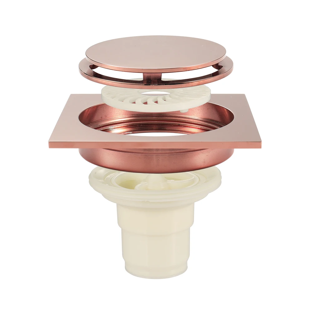 Floor Drain Brass Rose Gold Square 10x10cm Bathroom Shower Waste Grates Strainer Toilet Balcony Water Anti Odor Drains
Floor Drain Brass Rose Gold Square 10x10cm Bathroom Shower Waste Grates Strainer Toilet Balcony Water Anti Odor Drains